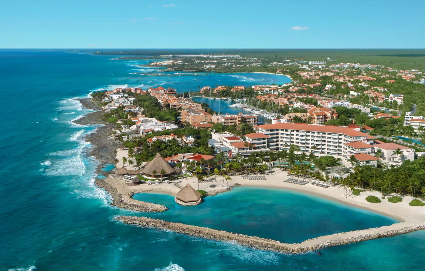 Dreams Aventuras Riviera Maya from the air, on its bay